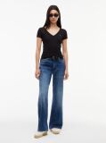 Black Essential V-Neck Slim Fit T-Shirt  Women
