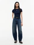 Blue Tommy Badge Ribbed Slim T-Shirt  Women