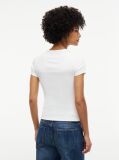 Beige Tommy Badge Ribbed Slim T-Shirt  Women