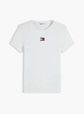 Beige Tommy Badge Ribbed Slim T-Shirt  Women