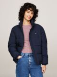 Blue High-Neck Zip-Thru Puffer Jacket  Women