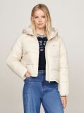 Beige Hooded Zip-Thru Puffer Jacket  Women