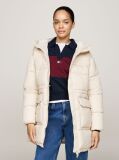 Beige Hooded Longline Puffer Jacket  Women