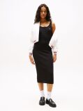 Black Ribbed Midi Slim Bodycon Dress  Women