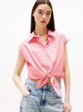 Multi Cropped Cap Sleeve Poplin Shirt  Women