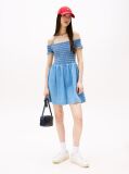 Denim Chambray Fit And Flare Mini Dress  Women