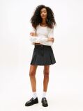 Black Pleated Denim Mini Skirt  Women