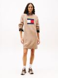 Brown Tommy Flag Badge Mini Jumper Dress  Women