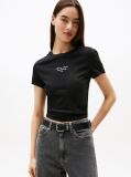 Black Logo Jersey Slim T-Shirt  Women