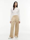 Beige Wide Leg Twill Chinos  Women