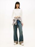White Stitch Logo Chenille Slim Cropped Jumper  Women