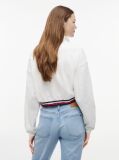 White Boxy Quarter-Zip Sweatshirt  Women