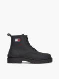 Black Matte Leather Cleat Lace-Up Boots  Men