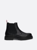 Black Leather Cleat Signature Chelsea Boots  Men