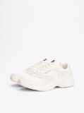 Beige Colour-Blocked Mixed Texture Trainers  Men