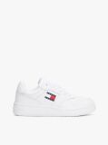 White Retro Essential Leather Fine-Cleat Basketball Trainers  Women