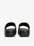 Black Logo Platform Pool Slides  Women