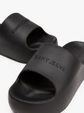 Black Logo Platform Pool Slides  Women