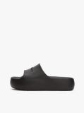 Black Logo Platform Pool Slides  Women