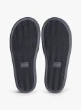 Black Leather Padded Strap Slides  Women