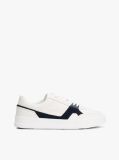 Multi Leather Contrast Panel Court Trainers  Men