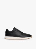 Black Leather Fine Cleat Hybrid Trainers  Men