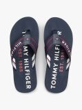 Blue Webbing Strap Logo Flip-Flops  Men