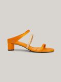 Yellow Satin Strap Mid-Heel Sandals  Women