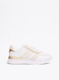 White TH Monogram Metallic Trainers  Women