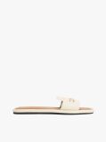 Beige Leather Horsebit Mules  Women