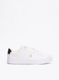 White Essential Leather Court Trainers  Women