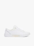White Leather Court Trainers  Women