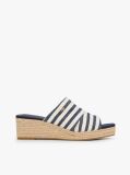 Multi Stripe Espadrille Wedge Mules  Women