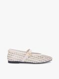 Beige Woven Mary Jane Ballerinas  Women