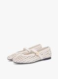 Beige Woven Mary Jane Ballerinas  Women