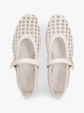 Beige Woven Mary Jane Ballerinas  Women
