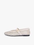 Beige Woven Mary Jane Ballerinas  Women