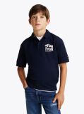 Blue Regular Back Slogan Polo Shirt  Boys