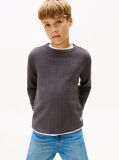 Grey Waffle Knit Long Sleeve T-Shirt  Boys