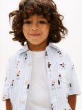Multi Print Ithaca Stripe Short Sleeve Oxford Shirt  Boys