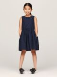 Blue TH Monogram Broderie Anglaise Sleeveless Dress  Girls