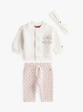 Beige Bomber And Pant Set Giftbox  Newborn