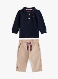 Beige Polo And Pant Giftbox  Newborn