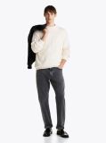 Grey Whiskered Straight Tapered Leg Jeans  Men