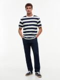 Multi Mixed Stripe Relaxed Jersey T-Shirt  Men