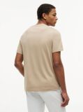 Beige Logo Graphic Jersey Crew Neck T-Shirt  Men