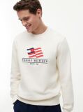 Beige Flag Terry Crew Neck Sweatshirt  Men