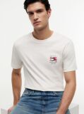 Beige Wavy Flag T-Shirt  Men