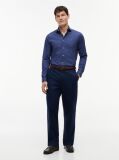 Blue Slim Fit Micro Print Shirt  Men
