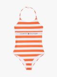 Multi Original Stripe Halterneck Swimsuit  Girls
